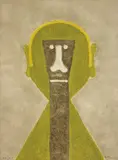Cabeza en Amarillo (Head in Yellow) by Rufino Tamayo, 1976, Etching and aquatint in colours with carborundum, on Guarro paper, the full sheet,, offered Jun 2016