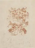 Les petits chevaux, from Poèmes de Mao Tse-Tung (The Little Horses, from Poems by Mao Zedong) by Salvador Dalí, 1967, Heliogravure reworked in drypoint, on Chinois ancien paper, with full margins,, sold Jun 2016