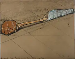 Wrapped Tree, Project by Christo & Jeanne-Claude, 1979, Lithograph in colours with collage of transparent polyethylene, fabric, twine, thread and staples, on Rag paper mounted , offered Jun 2016
