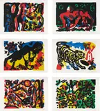 A. R. Penck, Berlin Suite, 1990, The complete portfolio of 10 aquatints in colours, on wove paper, with full margins, with title-page and justification,