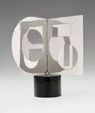 Nicolas Schöffer, Minisculpture I, 1969, Kinetic object, with mirror-polished stainless steel on painted stainless steel base, with electronic motor,