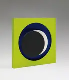 Geneviève Claisse, Rotacteur vert (Green Rotator), 1971, Wooden box painted in colours with relief elements in white and black,