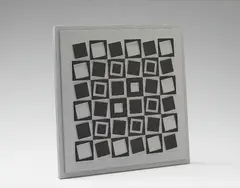 Eridan by Victor Vasarely, 1970, Wooden panel with relief elements in black, white and grey,, offered Jun 2016