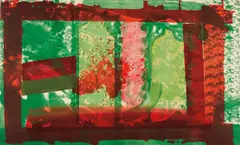 Howard Hodgkin, Bleeding, 1981-82, Lithograph in colours using tusche washes, with hand-colouring in gouache, on Velin Arches mould-made paper, the full sheet,