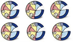 Water Lilies by Roy Lichtenstein, 1990, Six porcelain plates glazed in colours,, sold Jun 2016