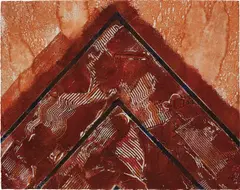 Kenneth Noland, Untitled, 1985, Monotype with hand-colouring and embossing, on heavy wove paper, the full sheet,