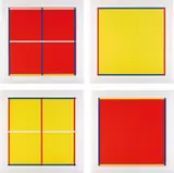 Imi Knoebel, Rot, Gelb, Weiß, Blau: four plates, 1995, Four screenprints in red, yellow and white, on wove paper, with full margins,