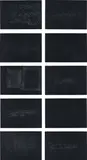 Joseph Beuys and James Lee Byars, Frammenti Veneziani (I-IIIIIIIIII), 1980, The complete set of 10 screenprints in grey, five by Joseph Beuys and five by James Lee Byars, on black wove paper, the full sheets,