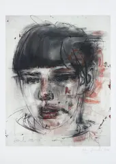 Jenny Saville, Red Stare, 2012, Digital print in colours, on Somerset Photo paper, with full margins,