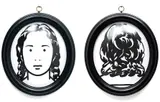 Luc and Ludivine Get Married (4) by Julian Opie, 2007, The pair of laser-cut Somerset Velvet black paper silhouettes, dry-mounted onto Clairefontaine Mayo paper (as issued), t, offered Jun 2016