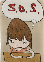 S.O.S. by Yoshitomo Nara, 2010, Ukiyo-e woodcut in colours, on Japan paper, the full sheet,, sold Jun 2016