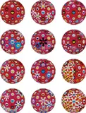 Flowerball Red (3D) The Magic Flute; Flowerball (3D) - Turn Red; Flowerball (3D) - Red Ball; Flowerball (3D) - Red, Pink, Blue; Flowerball (3D) - Papyrus; Flowerball (3D) - Blue, Red; Groping for the Truth; Flowerball - Goldfish Colors (3D); There is Nothing Eternal in this World. That is Why You are Beautiful; Letter to Picasso; Comprehending the 51st Dimension; and Hey! You! Do You Feel What I Feel? by Takashi Murakami, 2008-2014, Twelve offset lithographs in colours, on smooth wove paper, the full sheets,, sold Jun 2016