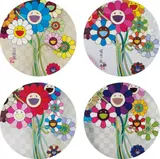 Flowers for Algernon; Even The Digital Realm Has Flowers To Offer!; Warhol/Silver; and Purple Flowers In A Bouquet by Takashi Murakami, 2009; and 2010, Four offset lithographs in colours, on smooth wove paper, the full sheets,, sold Jun 2016