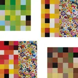 Acupuncture Painting "Opening Wide, Squeezing Tight" - Terre Verte (Squeezing Tight); Acupuncture/Flowers (Checkers); Acupuncture/Flowers; and Acupuncture Painting "Opening Wide, Squeezing Tight" - Smell of Blood (Squeezing Tight) by Takashi Murakami, 2006; and 2008, Four offset lithographs in colours, on smooth wove paper, the full sheets,, sold Jun 2016