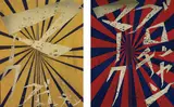 Mark Grotjahn and Takashi Murakami, Untitled (Canary Yellow and Black Butterfly 830); and Untitled (Scarlet Lake and Indigo Blue Butterfly 826)