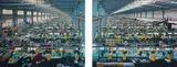Manufacturing #10a & #10b, Cankun Factory, Xiamen City, China by Edward Burtynsky, 2005, Chromogenic print diptych, sold May 2016