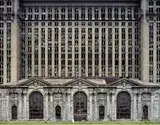Facade, Michigan Central Station, Detroit, USA from The Ruins of Detroit by Yves Marchand and Romain Meffre, 2007, Chromogenic print, flush-mounted, sold May 2016