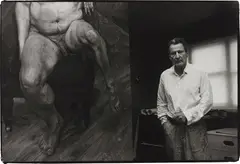 Bruce Bernard, Lucian Freud with a portrait of Leigh Bowery, 1990, Bromide print, printed 1998