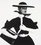 Black and White Fashion (with handbag) (Jean Patchett), New York by Irving Penn, 1950, Selenium toned gelatin silver print, printed 1984, sold May 2016