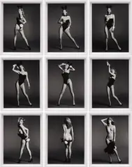 Mert & Marcus, Striptease, 2014, Polyptych comprised of nine gelatin silver prints, each flush-mounted