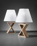 Jean-Michel Frank, Pair of 'X' table lamps, from the Hotel Horizonte, Mar del Plata
