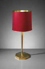 Émile-Jacques Ruhlmann, Table lamp, model no. 3012AR/3314NR, circa 1920, Painted brass, brass