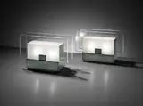 Maison Desny, Pair of lamps, 1927-1933, Nickel-plated metal, glass, opaque glass