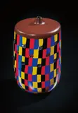 Unique 'Mosaico' vase, from the 'Pasta Vitrea' series by Yoichi Ohira, 1999, Hand-blown glass canes with murrine , partial ground surface, offered Apr 2016