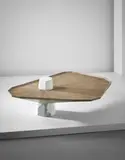 Fabrice Ausset, Prototype 'Webwood' coffee table, 2013, Marble, stained pine