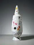 '100% Make Up' lidded vase, model no. 47 by Alessandro Mendini and Shiro Kuramata, 1992, Porcelain, sold Apr 2016
