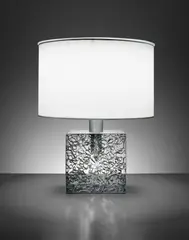 Table lamp, designed for Niels Onstad's apartment, Neuilly-sur-Seine by Jacques Quinet, 1972, Chromium-plated steel, cellulose shade, acrylic, sold Apr 2016