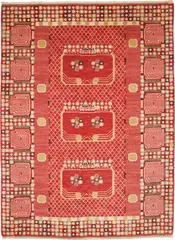 'Krabban' (Crab) rug by Barbro Nilsson, designed 1947, Handwoven wool on a linen warp, offered Apr 2016