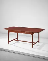 Mogens Koch, Important worktable, designed circa 1935, executed 1942-1952, Mahogany, brass