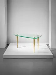 Side table by Fontana Arte, 1950s, Brass, glass, sold Apr 2016