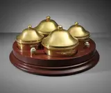 Gabriella Crespi, 'Lazy Susan' with set of four dishes
