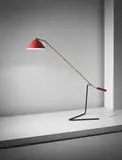 Adjustable standard lamp by Stilnovo, 1950s, Painted aluminium, tubular brass, brass, painted metal, sold Apr 2016