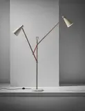 Franco Buzzi, Adjustable standard lamp, circa 1958, Painted aluminium, tubular brass, brass, marble