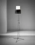 Oluce, Standard lamp, 1950s, Painted tubular metal, chromium-plated tubular metal, painted aluminium, acrylic