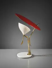 Adjustable table lamp by Stilnovo, 1950s, Painted aluminium, tubular brass, brass, marble, Bakelite, sold Apr 2016
