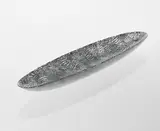 'Canoa' dish, model no. 4884 by Paolo Venini, 1955-1959, Anthracite murrine, sold Apr 2016