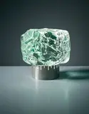 Table lamp by Max Ingrand, 1960, Nickel-plated brass, chiselled glass, sold Apr 2016