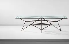 Giovanni Ferrabini, Dining table, 1952, Painted tubular iron, glass