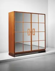 Wardrobe by Guglielmo Ulrich, circa 1935, Walnut, walnut-veneered wood, oak, oak-veneered wood, mirrored glass, offered Apr 2016
