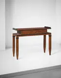 Emilio Lancia, Console, circa 1936, Stained walnut-veneered wood, stained walnut, ebonised wood, brass