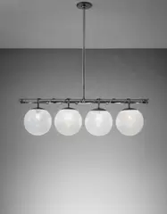 Chandelier, model no. 207 by Carlo Scarpa, 1931-1935, Chromium-plated brass, filigrana glass, sold Apr 2016