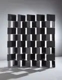 Eileen Gray, Important folding 'Brick' screen, circa 1925, Black lacquered wood, steel, brass