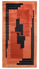 Ivan Da Silva Bruhns, Unique and important carpet, designed for the Maharaja of Indore's bedroom, Manik Bagh (Garden of Rubies) Palace, Indore, circa 1930, Handwoven wool on wool warp