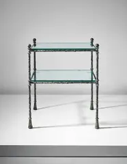 Diego Giacometti, 'Feuilles' table, circa 1968, Patinated bronze, glass