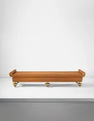 Gio Ponti, Rare bench, designed for the Antica Quadreria, Contini Bonacossi Palace, Florence, 1930, Stained walnut, stained walnut-veneered wood, brass