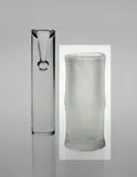 Rare 'Bambu' (Bamboo) vase, model no. 3537 TW by Tapio Wirkkala, 1957, Mould-blown lead crystal glass, outer surface comb cut, base polished, offered Apr 2016